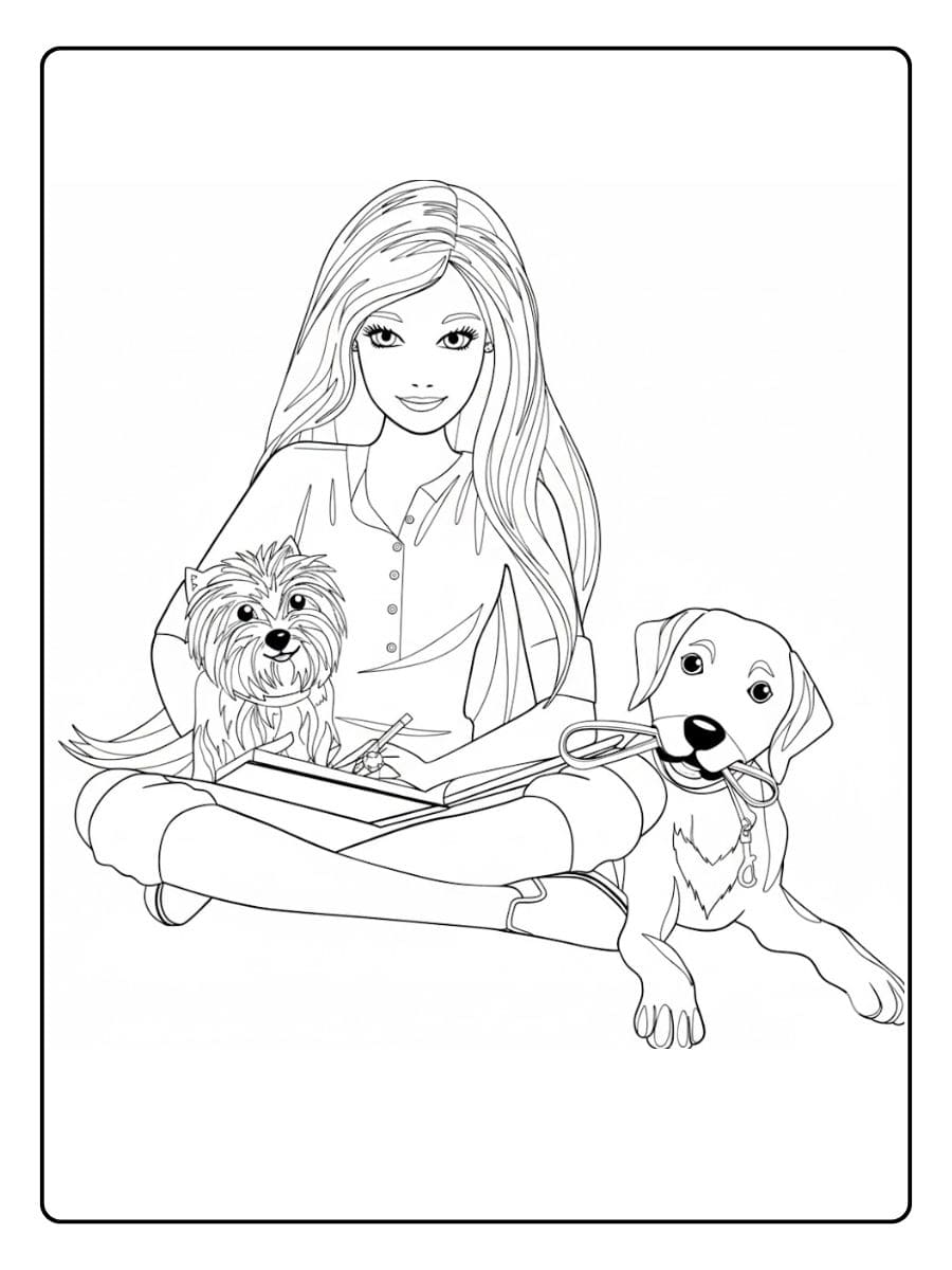 Barbie Coloring Pages Pointing Barbie Close Up