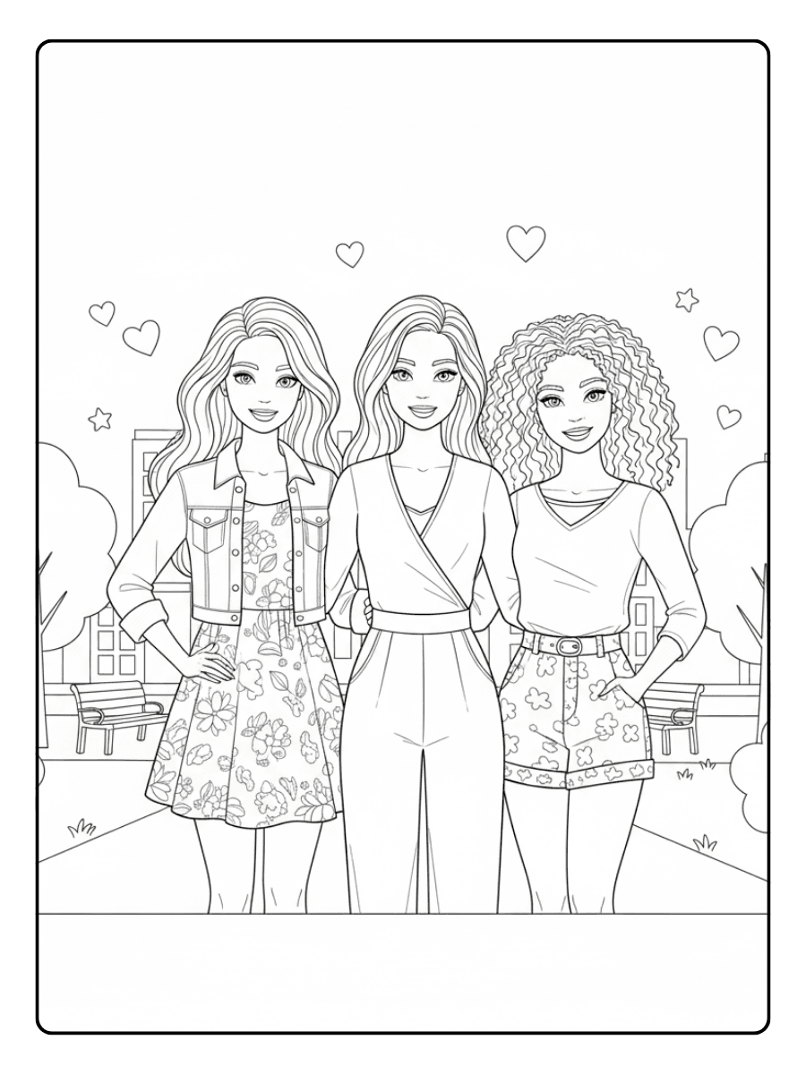Barbie Coloring Pages – Barbie Best Friends
