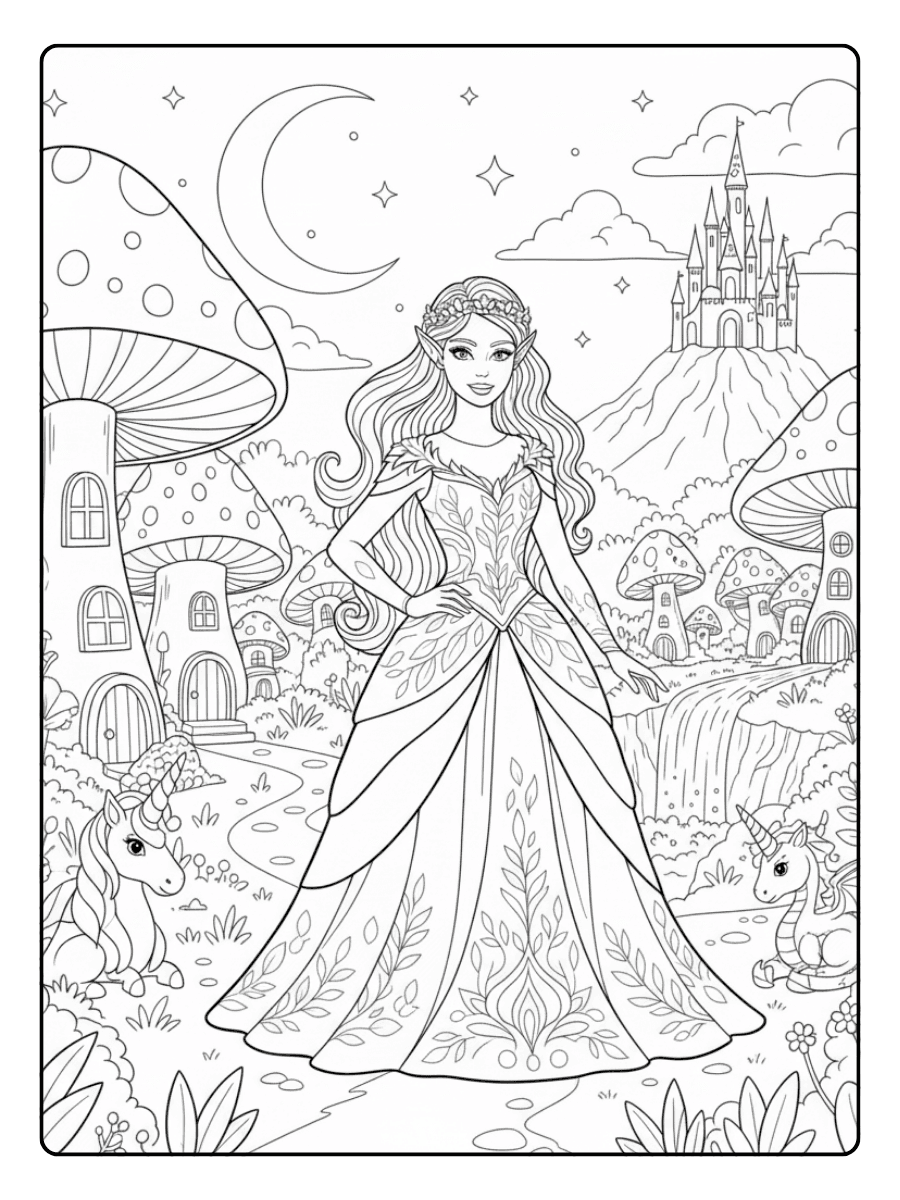 Barbie Coloring Pages – Barbie Fantasy World