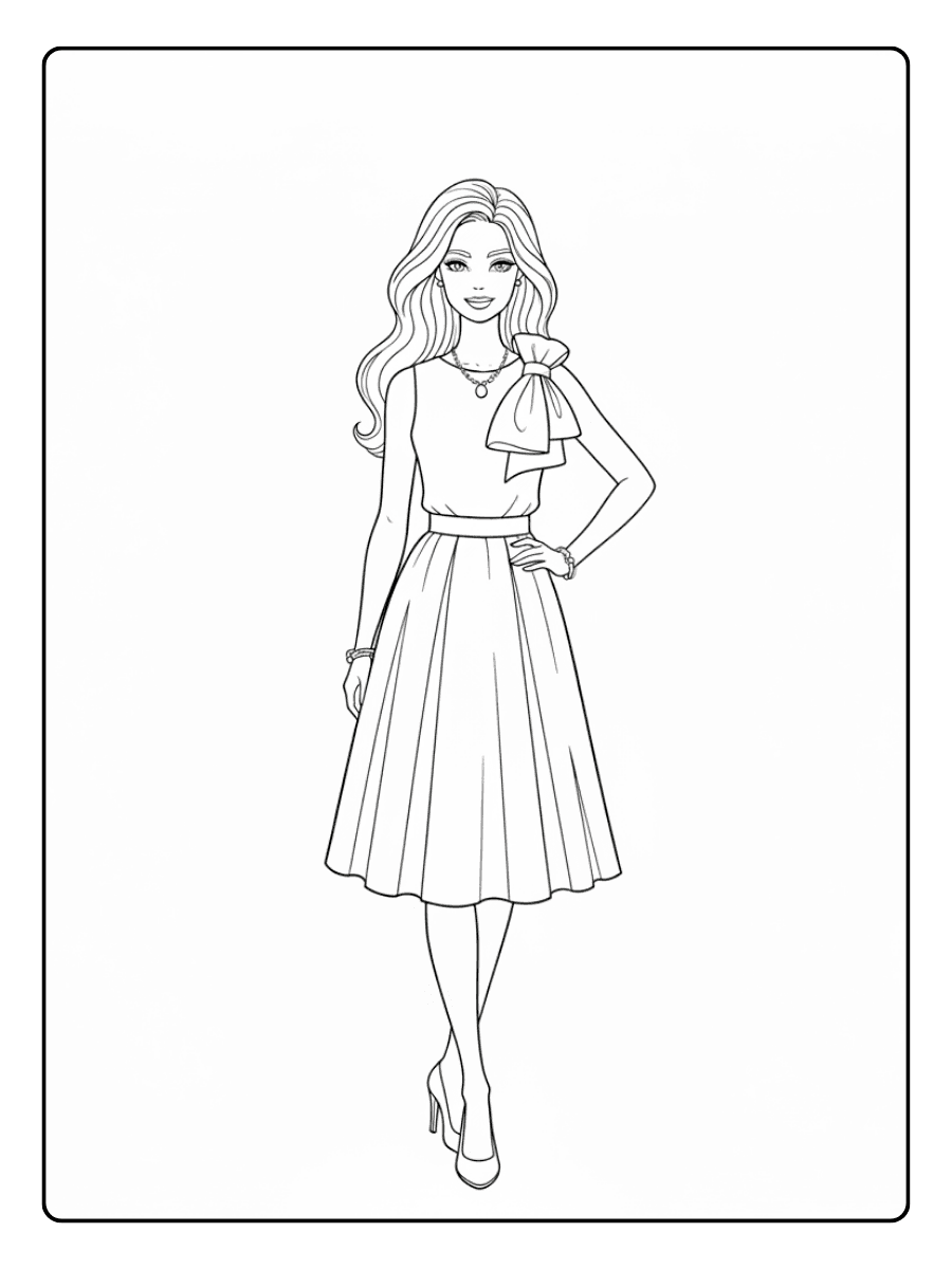 Barbie Coloring Pages – Barbie Fashion Illustration