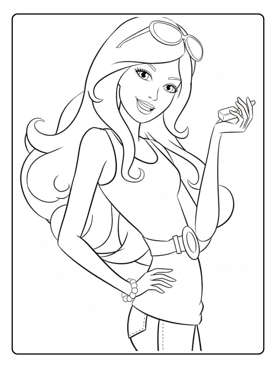 Barbie with Phone Barbie Coloring Pages