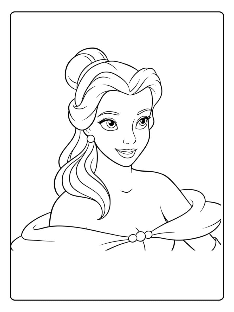 Beautiful Belle Coloring Pages for Kids to Enjoy