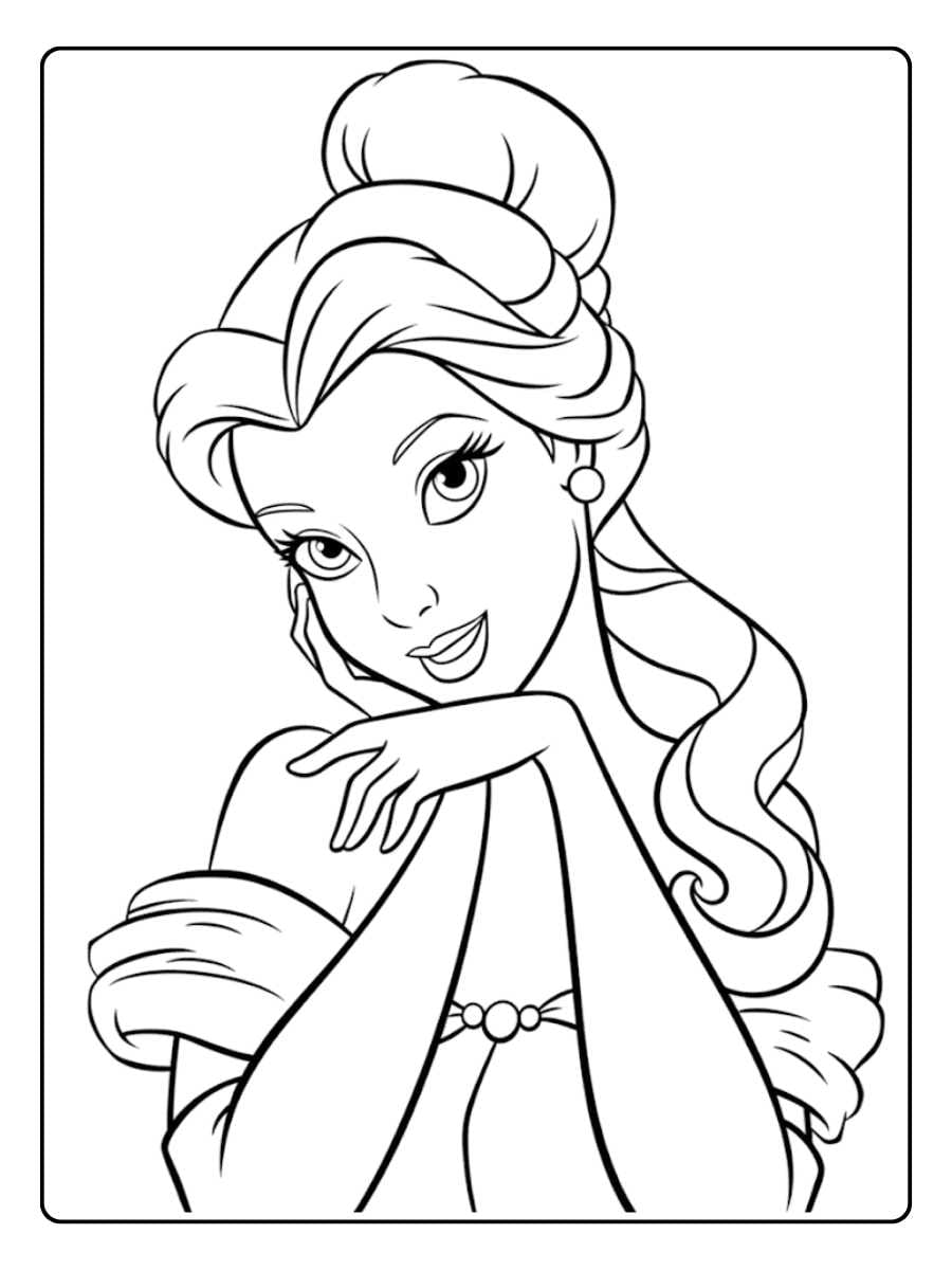 Beautiful Belle Coloring Pages