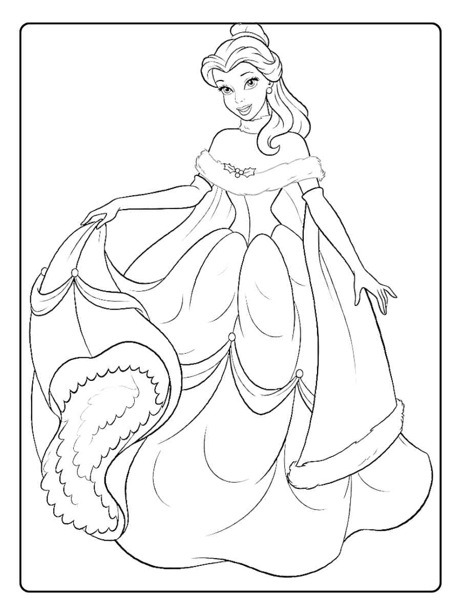 Belle Coloring Pages Belle and the Beast Dancing