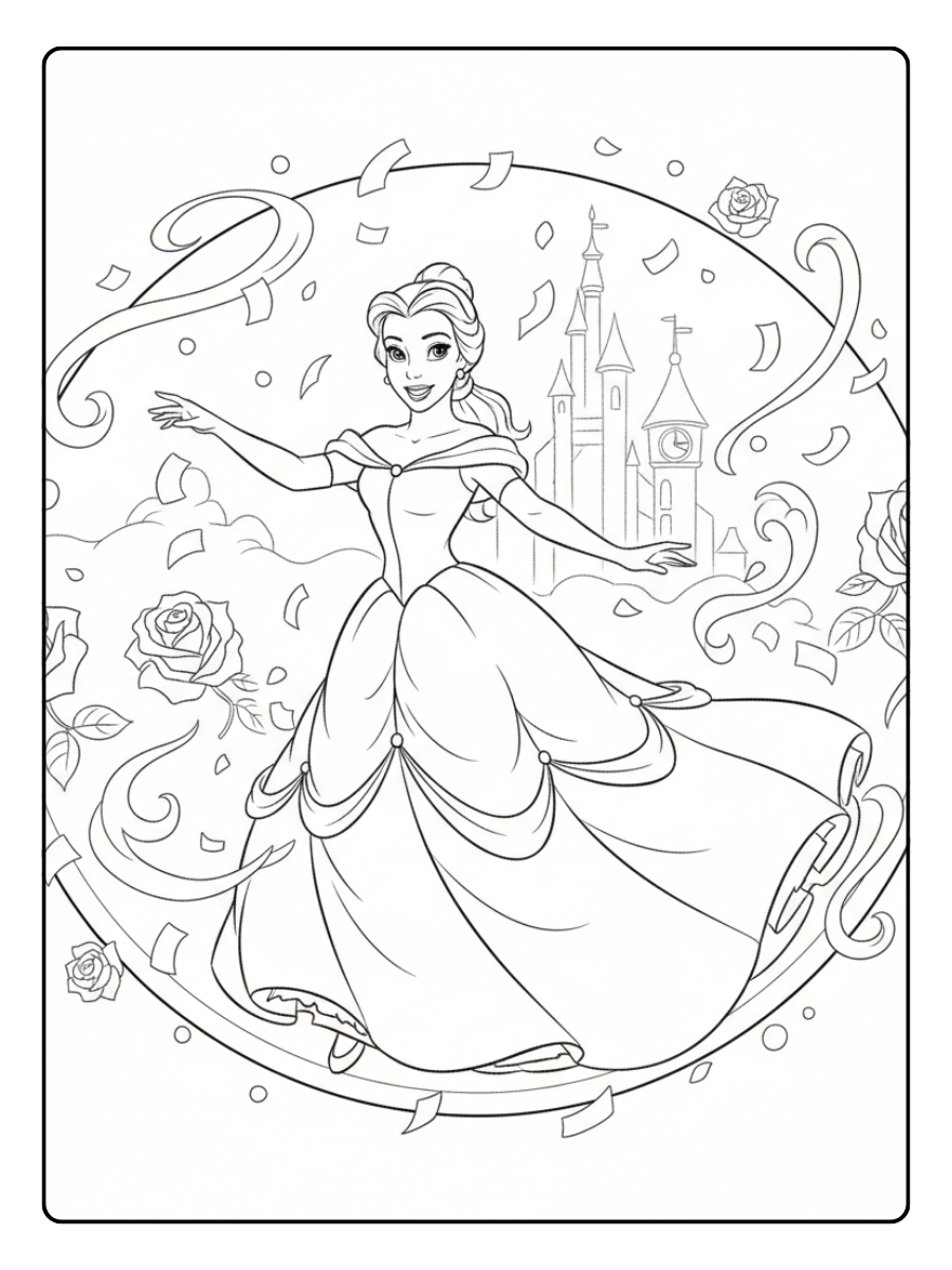 Belle Coloring Pages – Belle Celebration