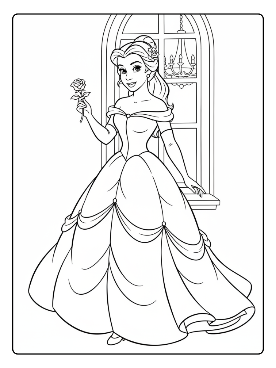 Belle Coloring Pages – Belle Classic Look