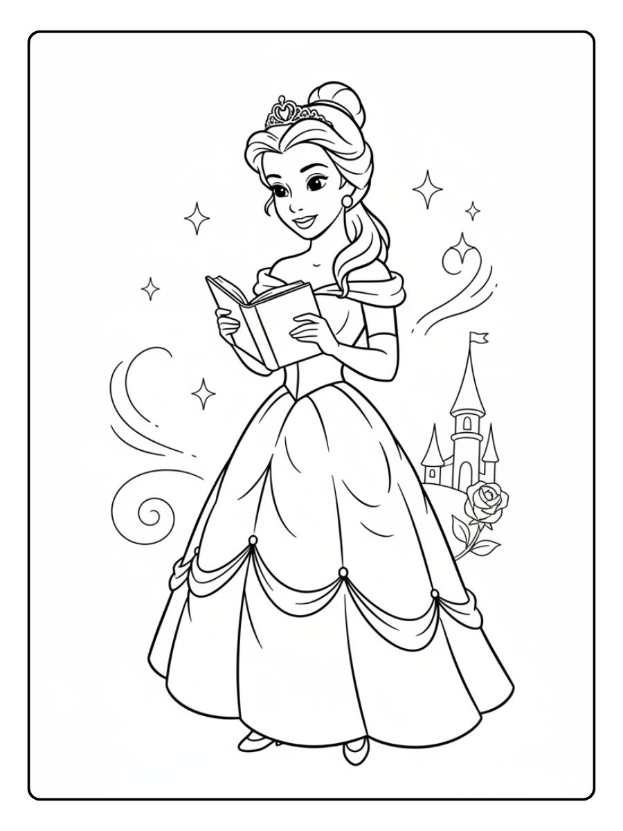 Belle Coloring Pages – Belle Magical Story