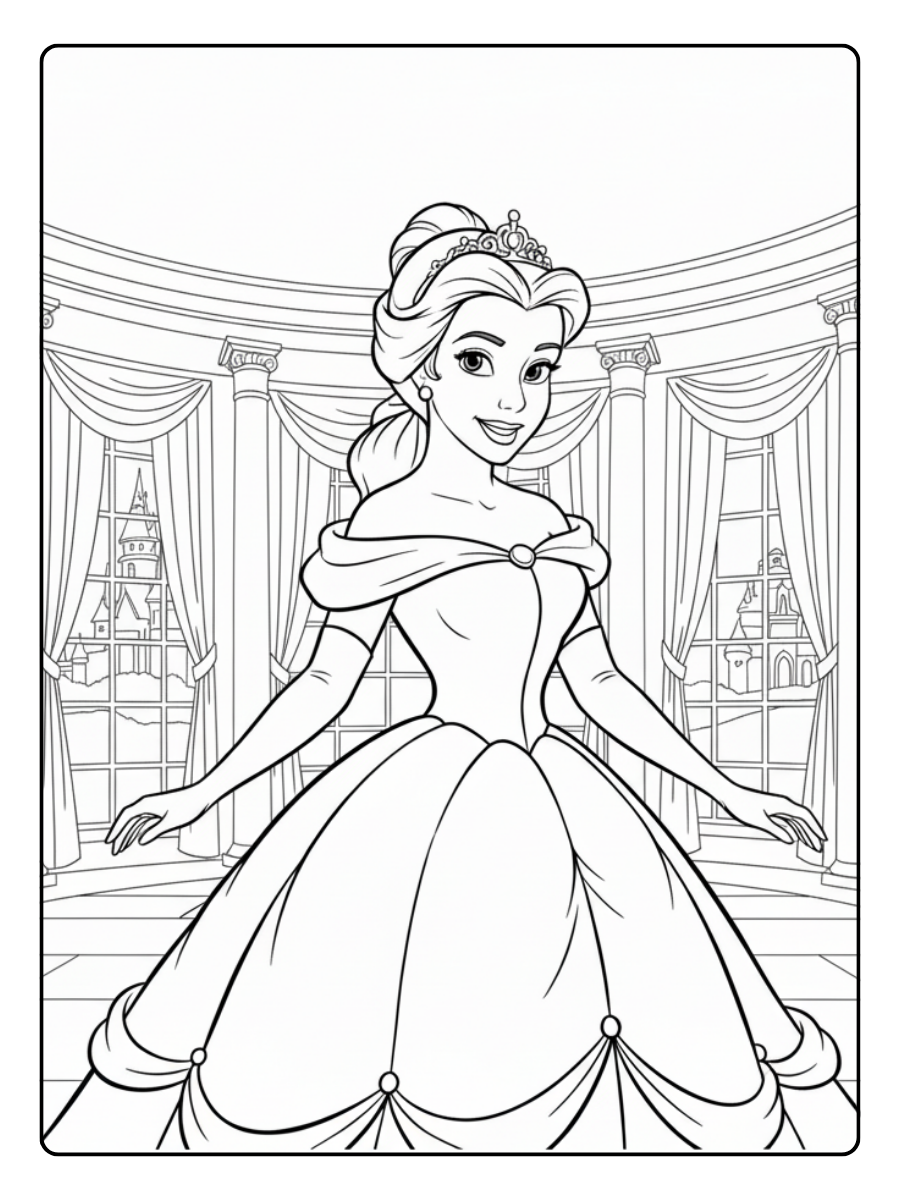 Belle Coloring Pages – Belle Royal Smile