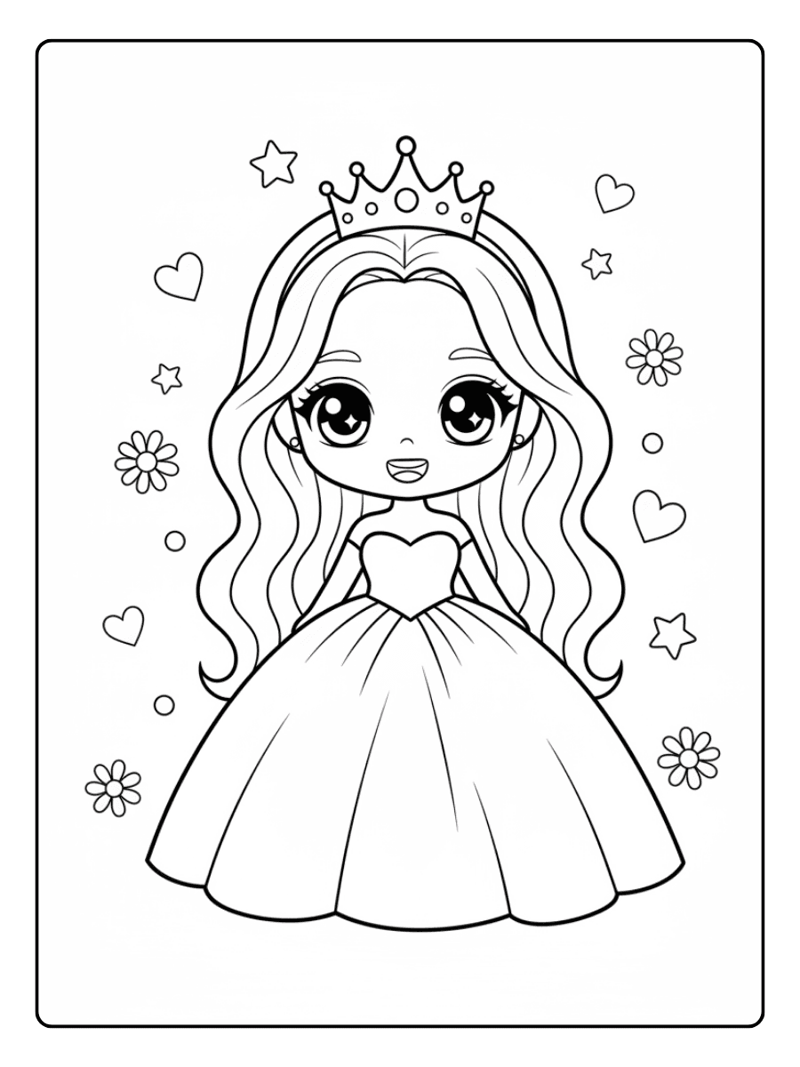 Cute Barbie Coloring Pages – Chibi Barbie Style