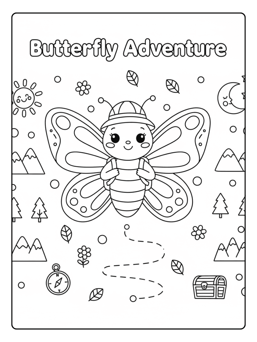 Cute Butterfly Coloring Pages – Butterfly Adventure