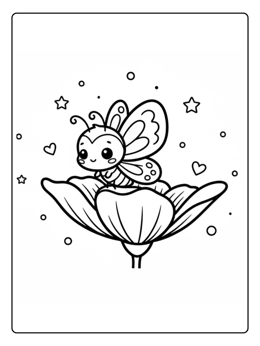 Cute Butterfly Coloring Pages – Tiny Cute Butterfly