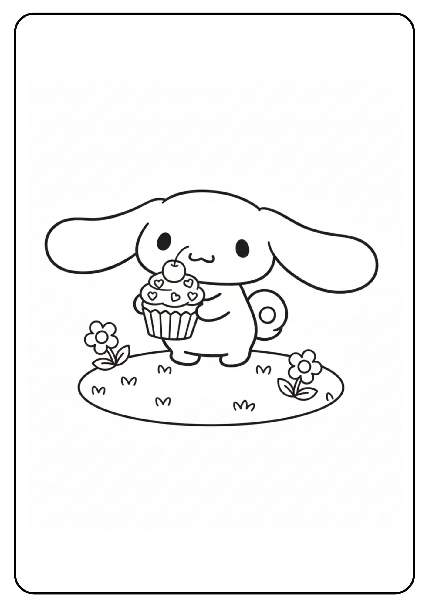 Cute Cinnamoroll Coloring Pages Cupcake