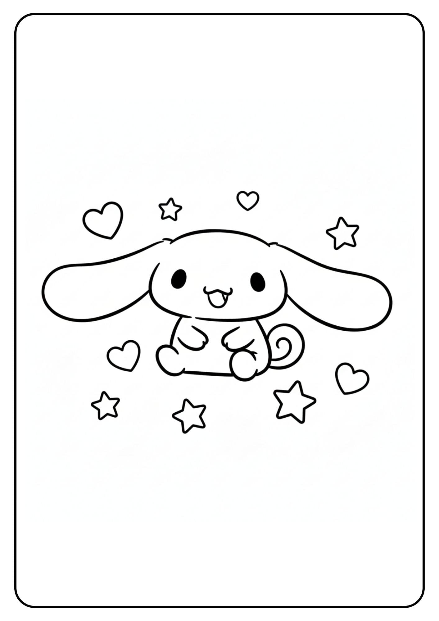 Cute Cinnamoroll Coloring Pages Hearts
