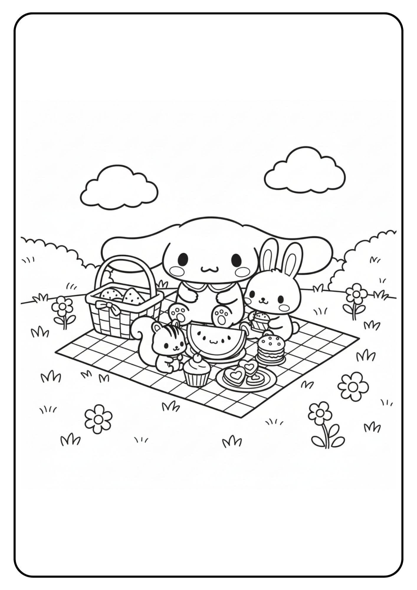 Cute Cinnamoroll Coloring Pages Picnic