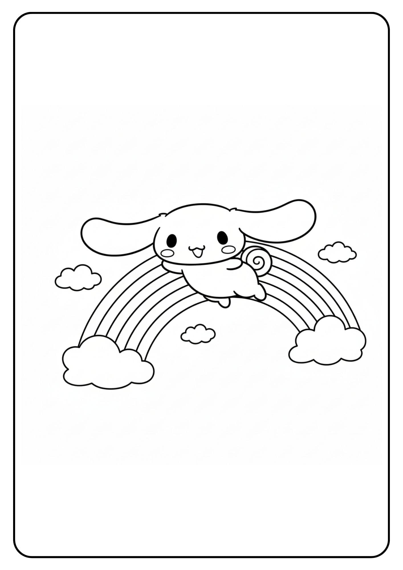 Cute Cinnamoroll Coloring Pages Rainbow