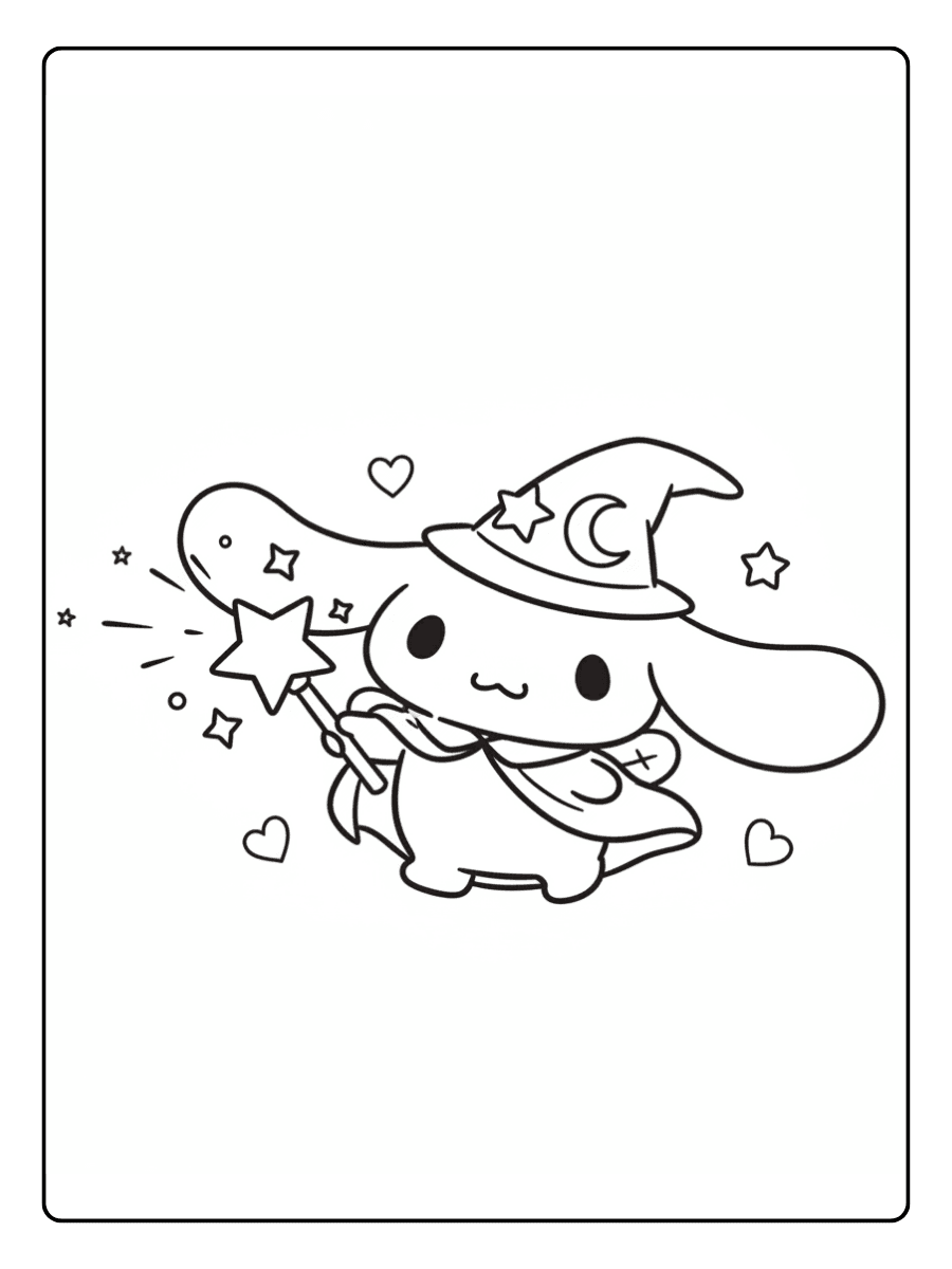 Cute Cinnamoroll Coloring Pages – Cinnamoroll With Magic Wand