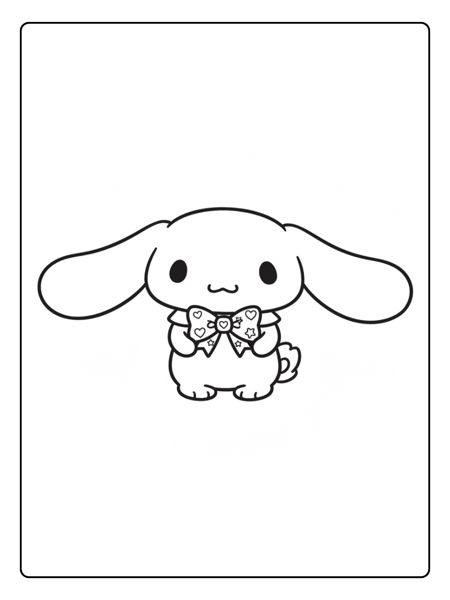 Cute Cinnamoroll Coloring Pages – Cinnamoroll with Cute Bow Tie