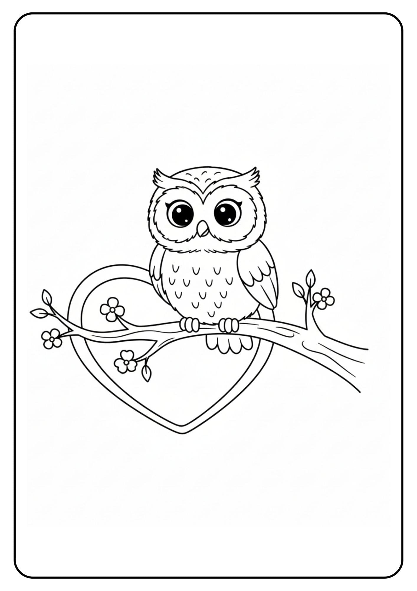 Cute Coloring Pages for Valentines Day Owl