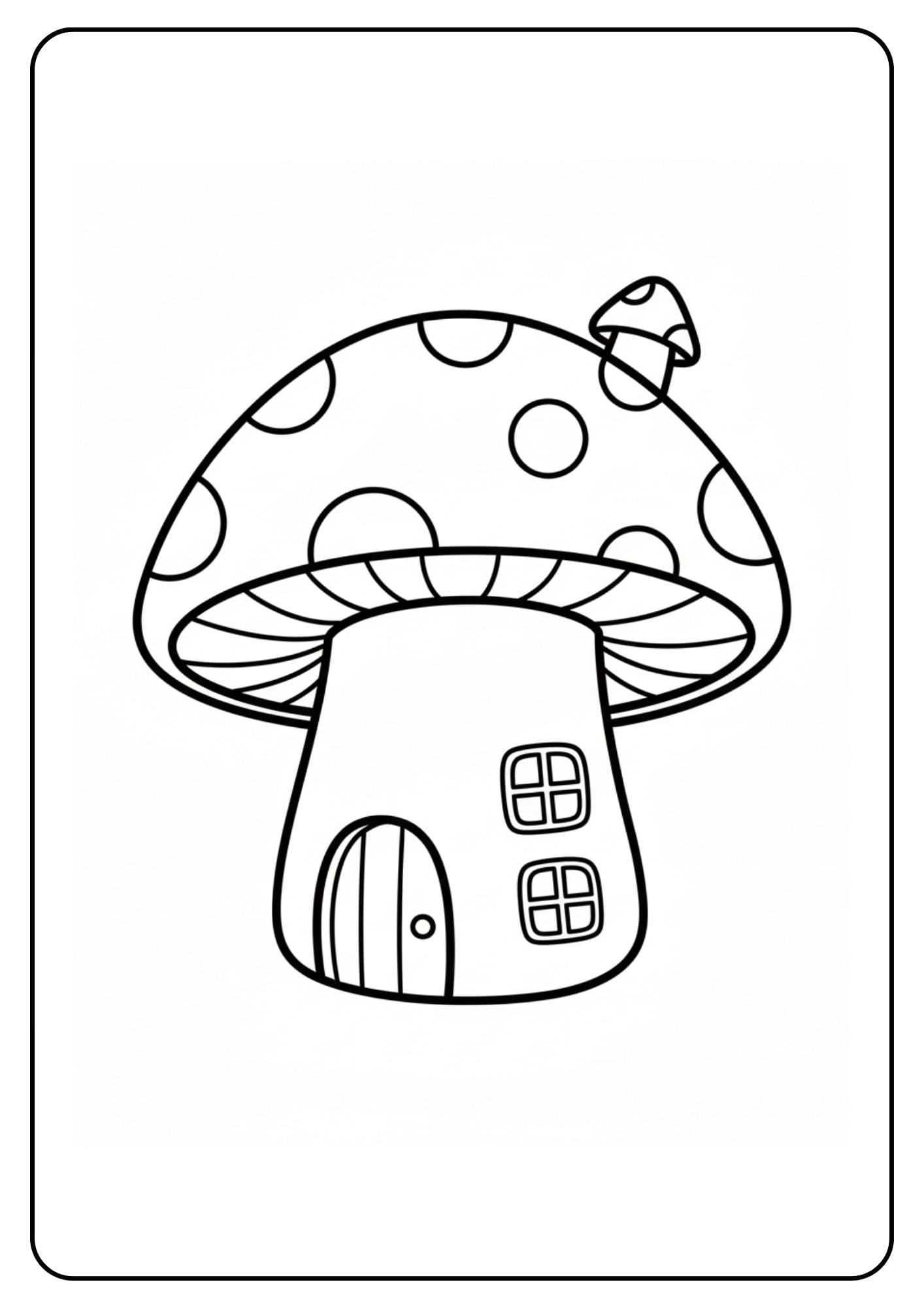 Cute Coloring Pages – Cozy Mushroom House
