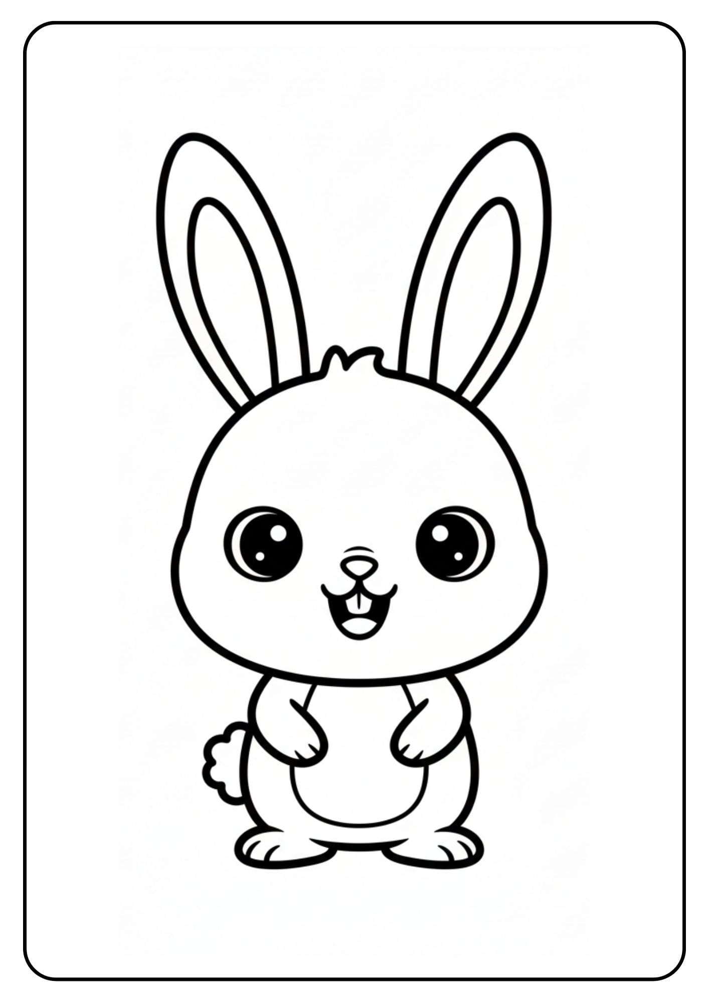 Cute Coloring Pages – Happy Bunny