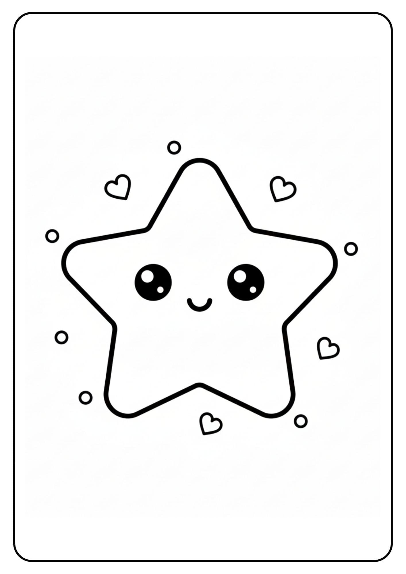 Cute Coloring Pages – Kawaii Star Character