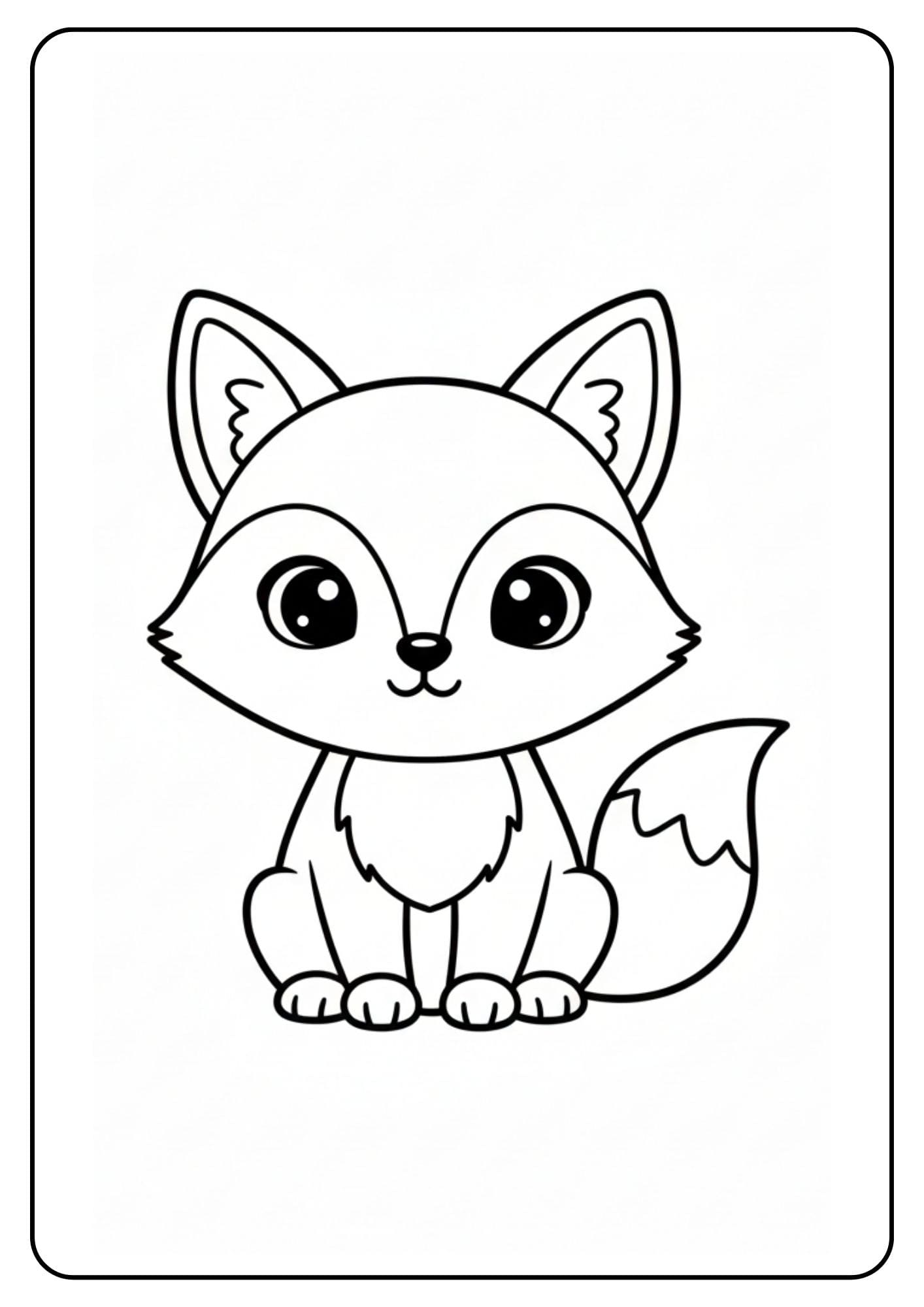 Cute Coloring Pages – Playful Fox