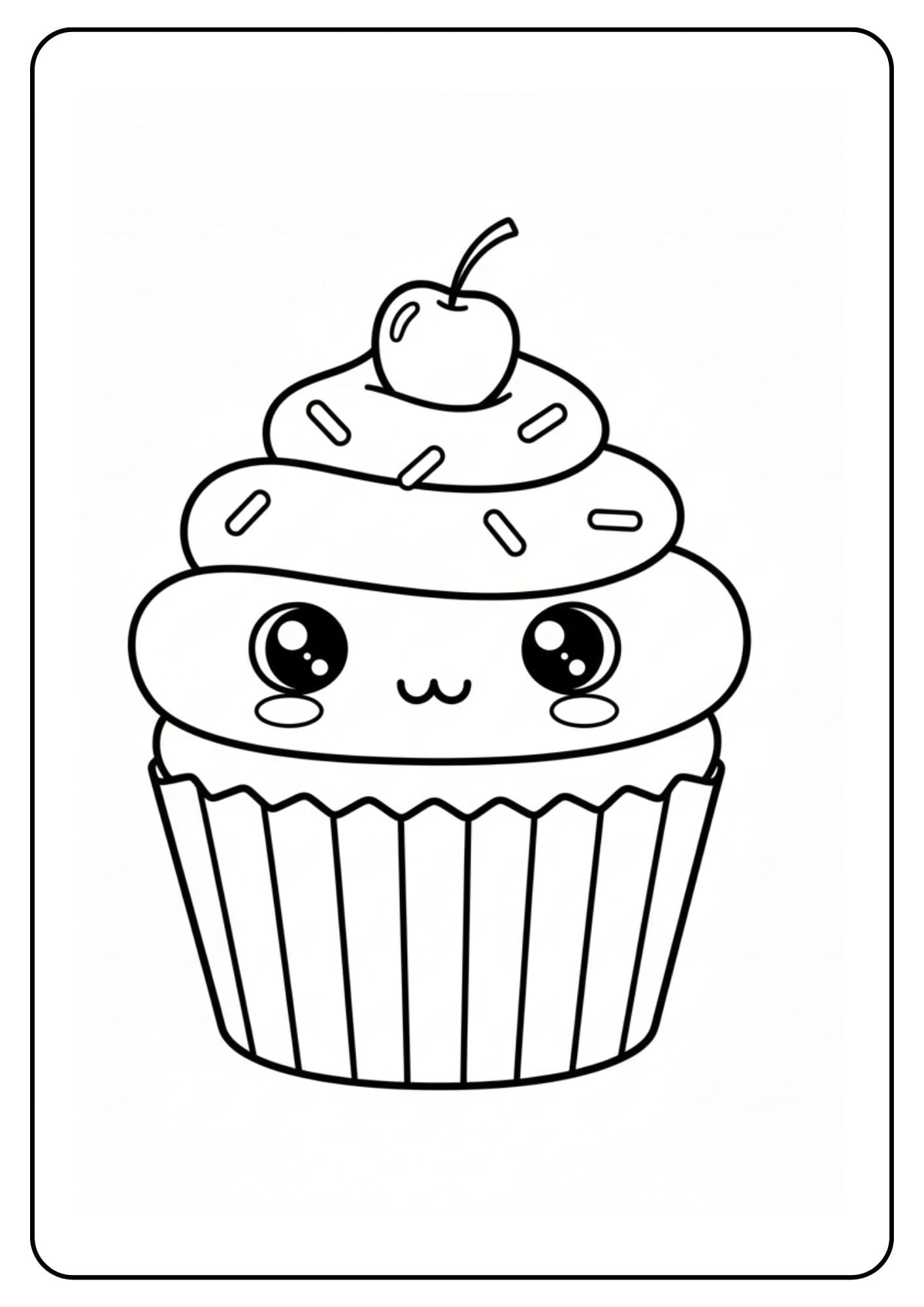 Cute Coloring Pages – Sweet Cupcake