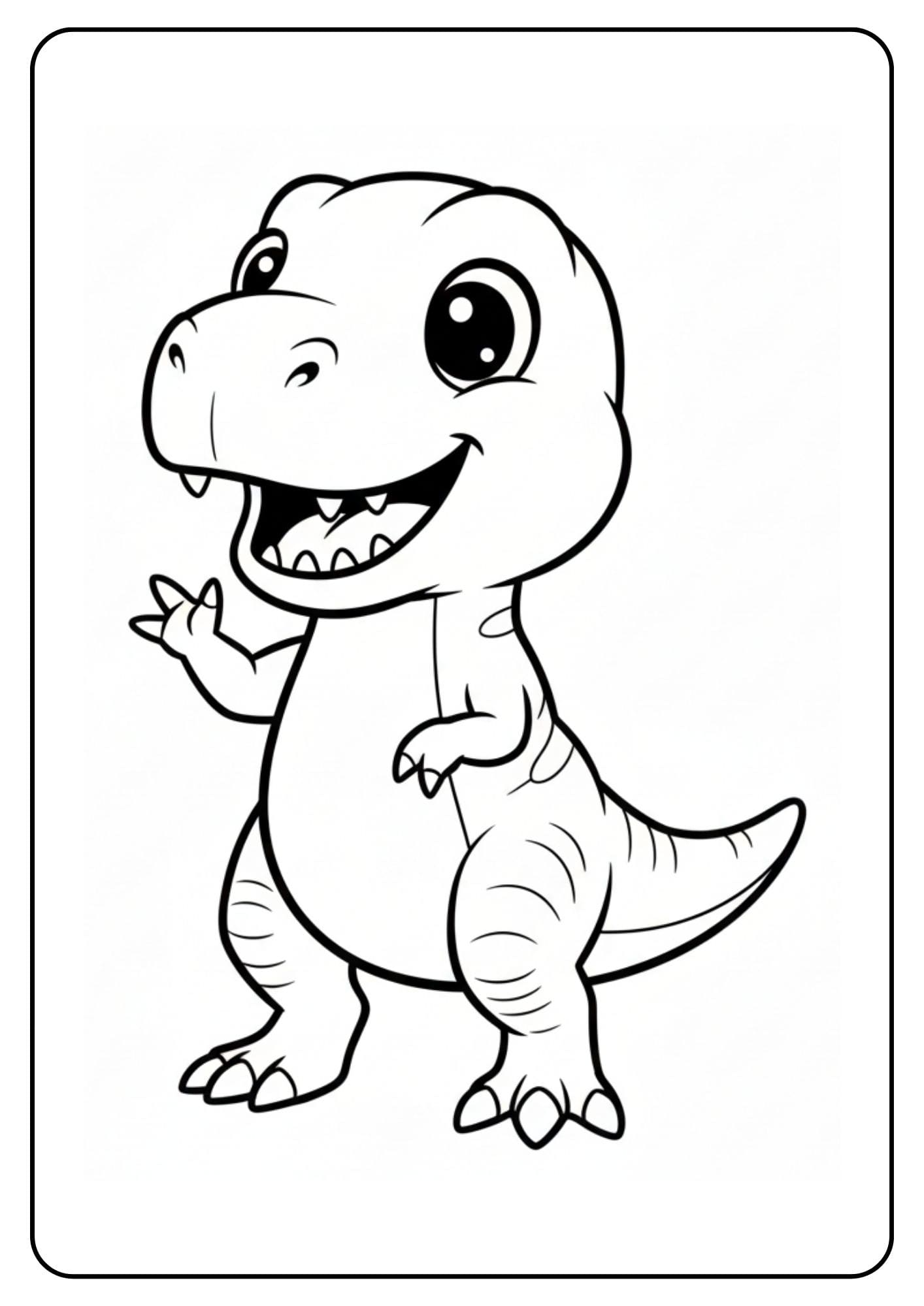 Cute Dinosaur Coloring Page T Rex
