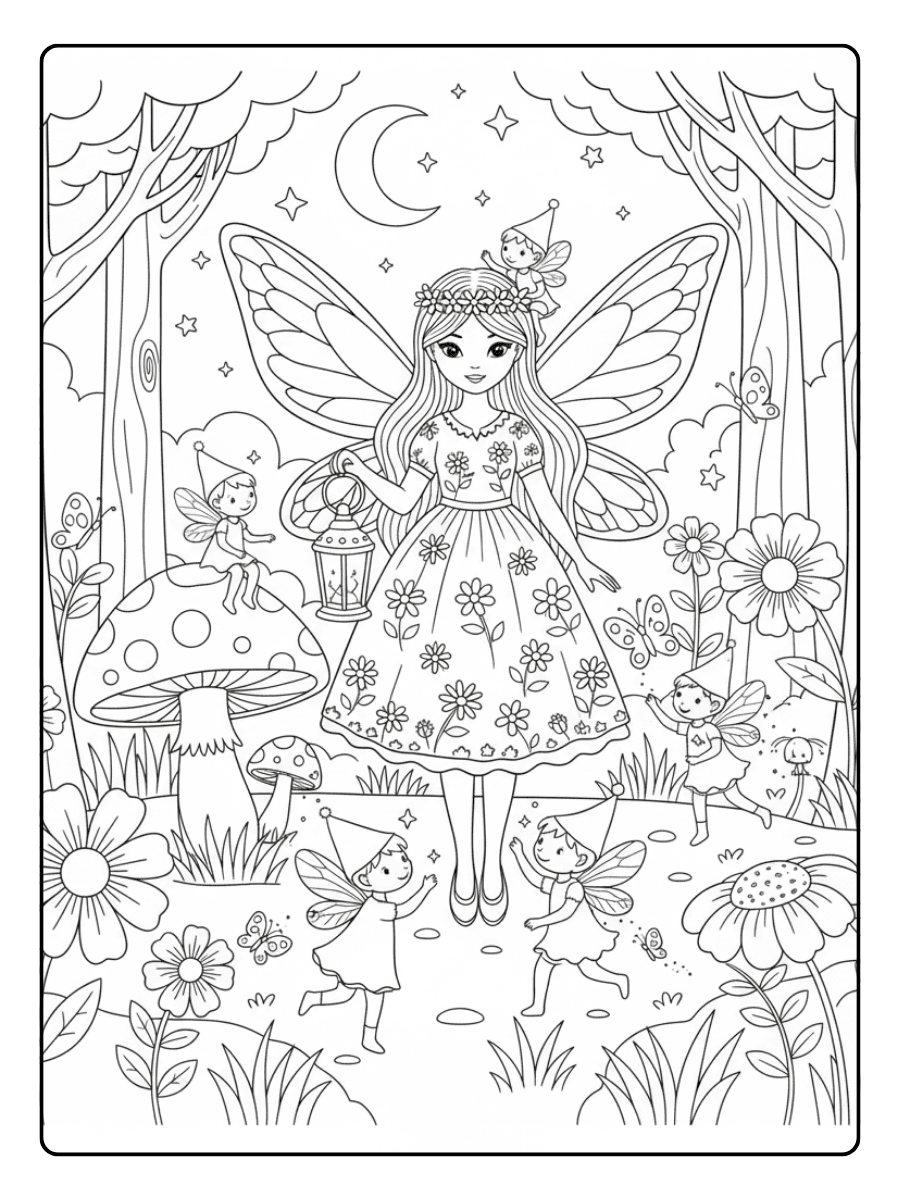 Cute Fairy Coloring Pages – Fairy and Pixie Friends
