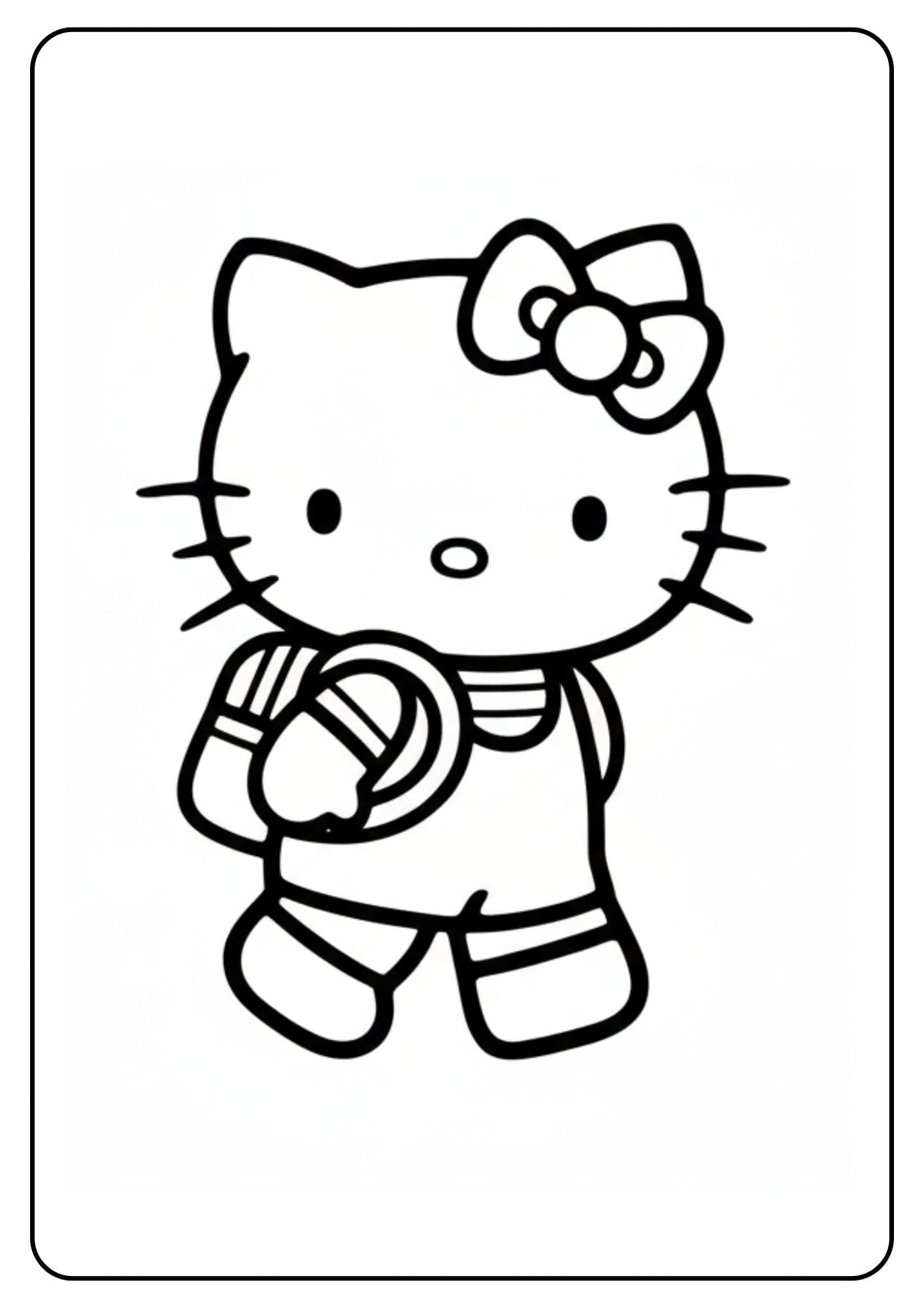 Cute Hello Kitty Coloring Page Backpack