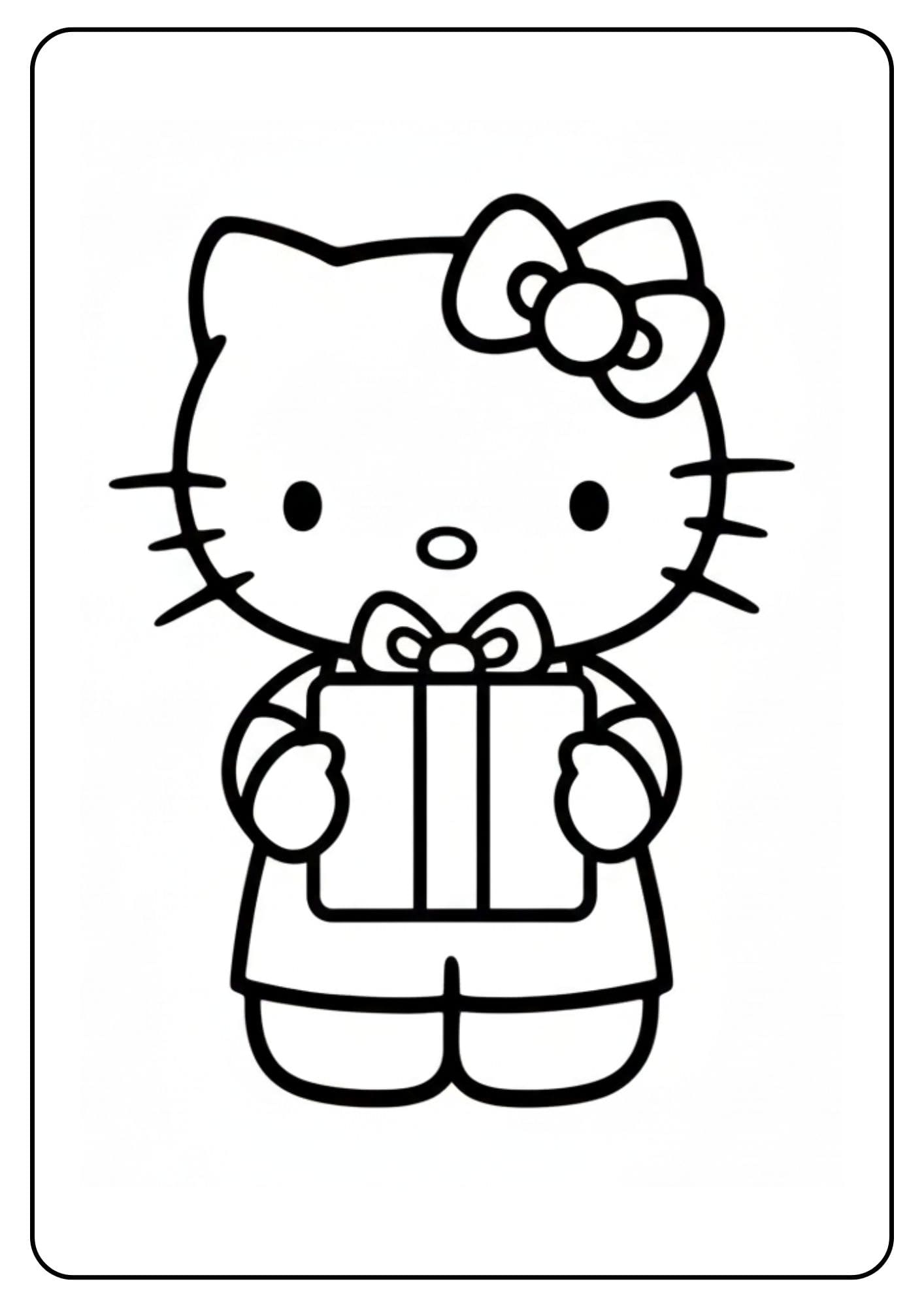 Cute Hello Kitty Coloring Page Gift