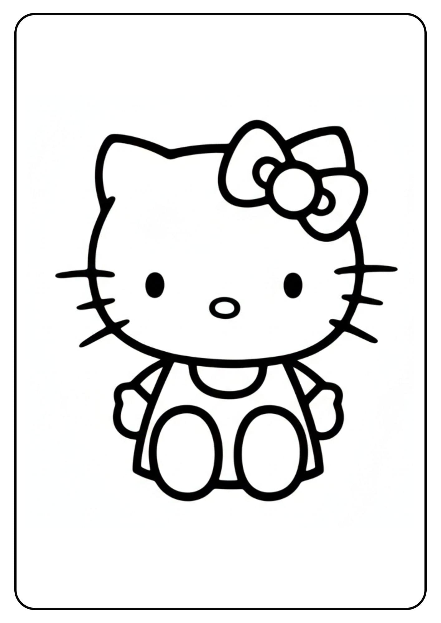 Cute Hello Kitty Coloring Page Sitting