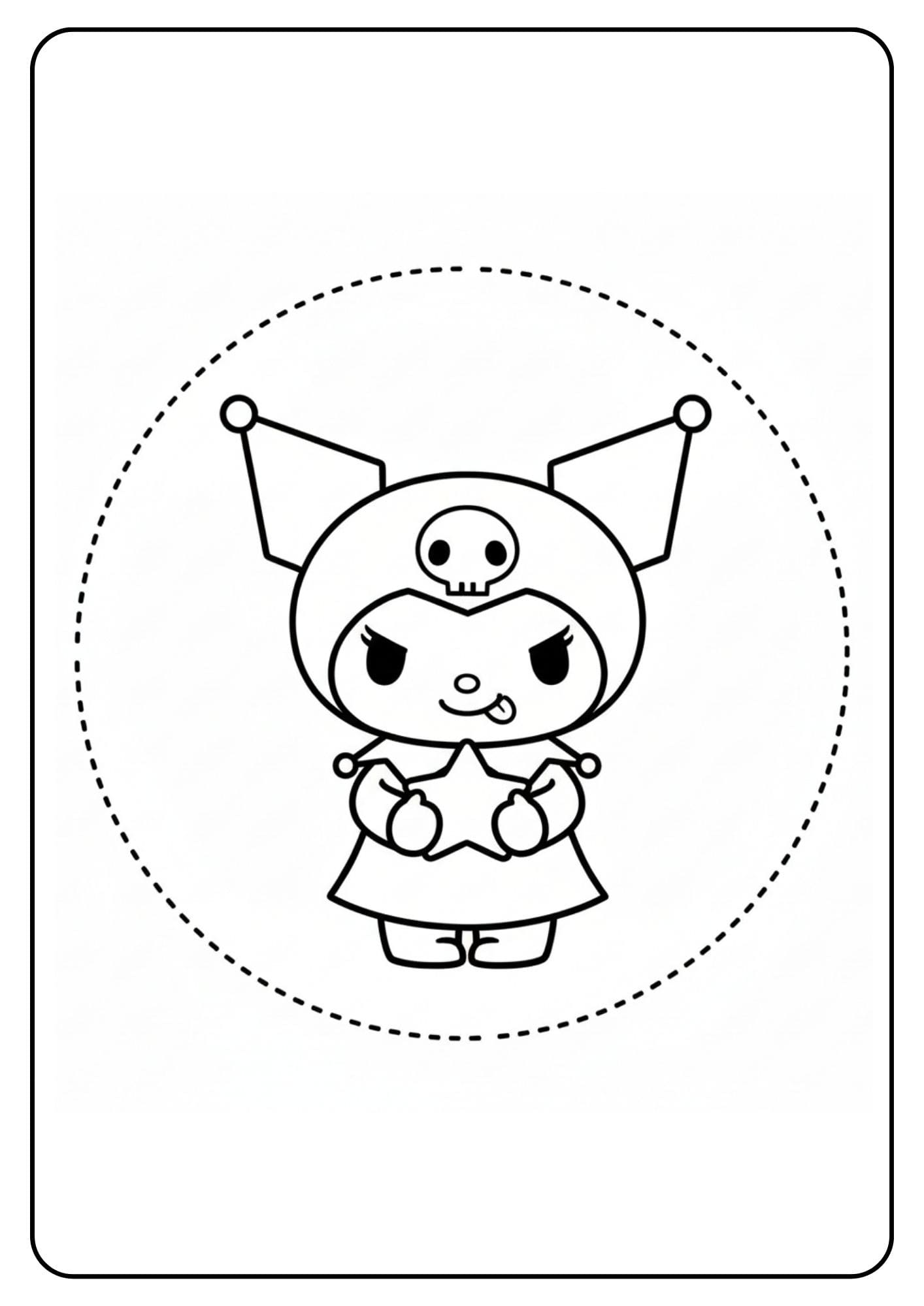 Cute Kuromi Coloring Page Star