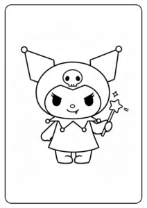 Cute Kuromi Coloring Page Wand