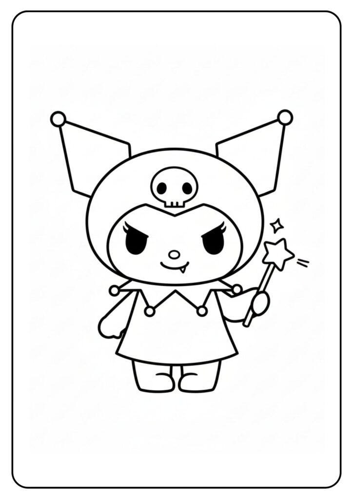 Cute Kuromi Coloring Page Wand