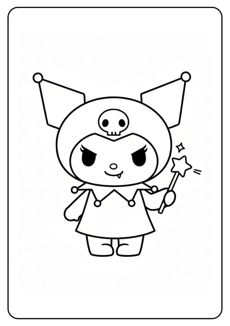 Cute Kuromi Coloring Page Wand