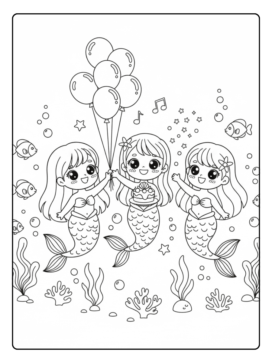 Cute Mermaid Coloring Pages – Mermaid Celebration