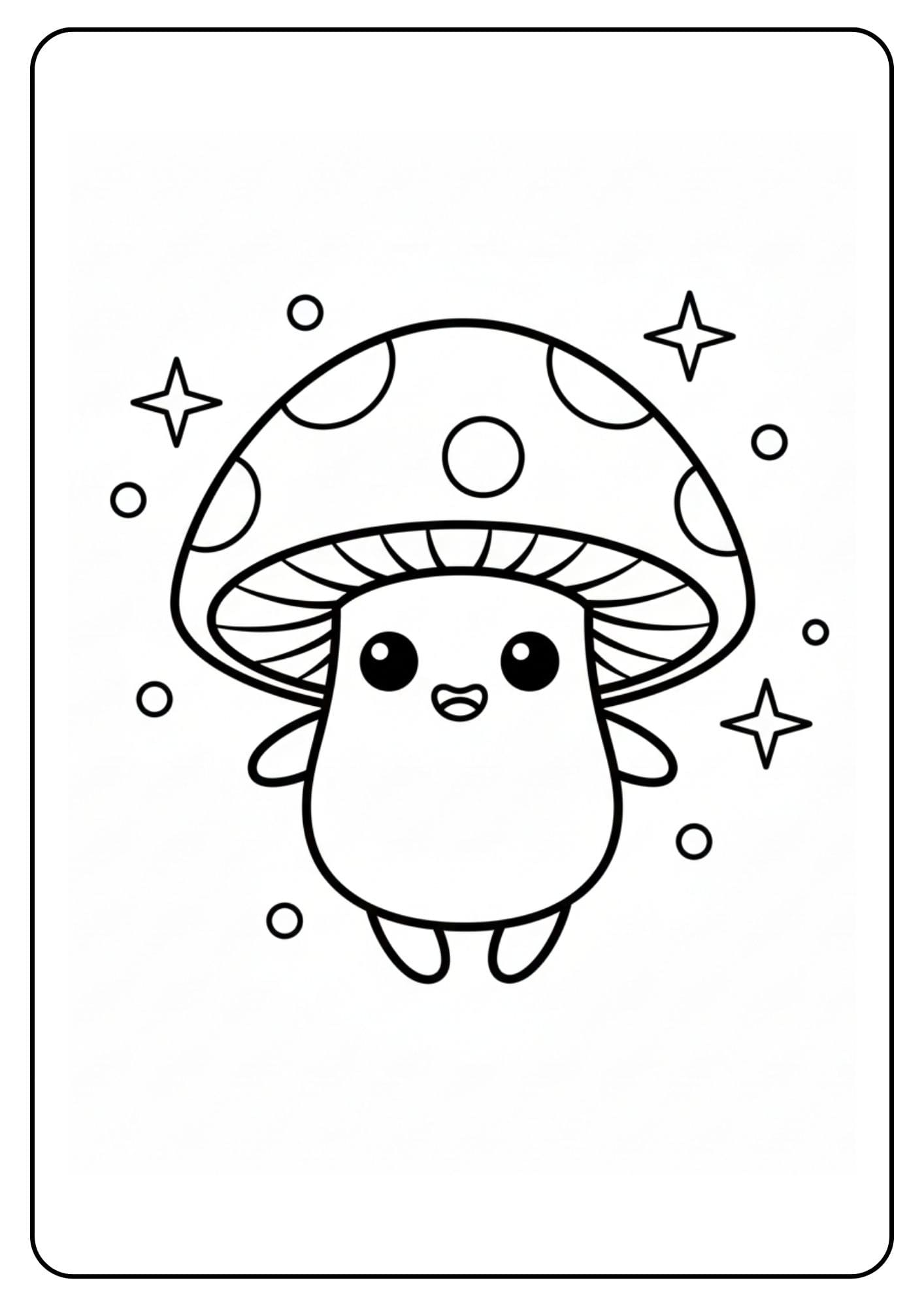 Cute Mushroom Coloring Pages – Floating Magic Mushroom