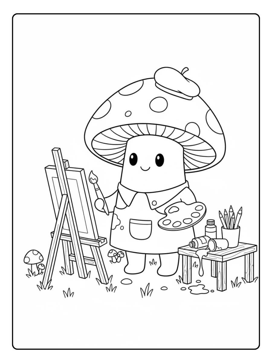 Cute Mushroom Coloring Pages – Mushroom Artist