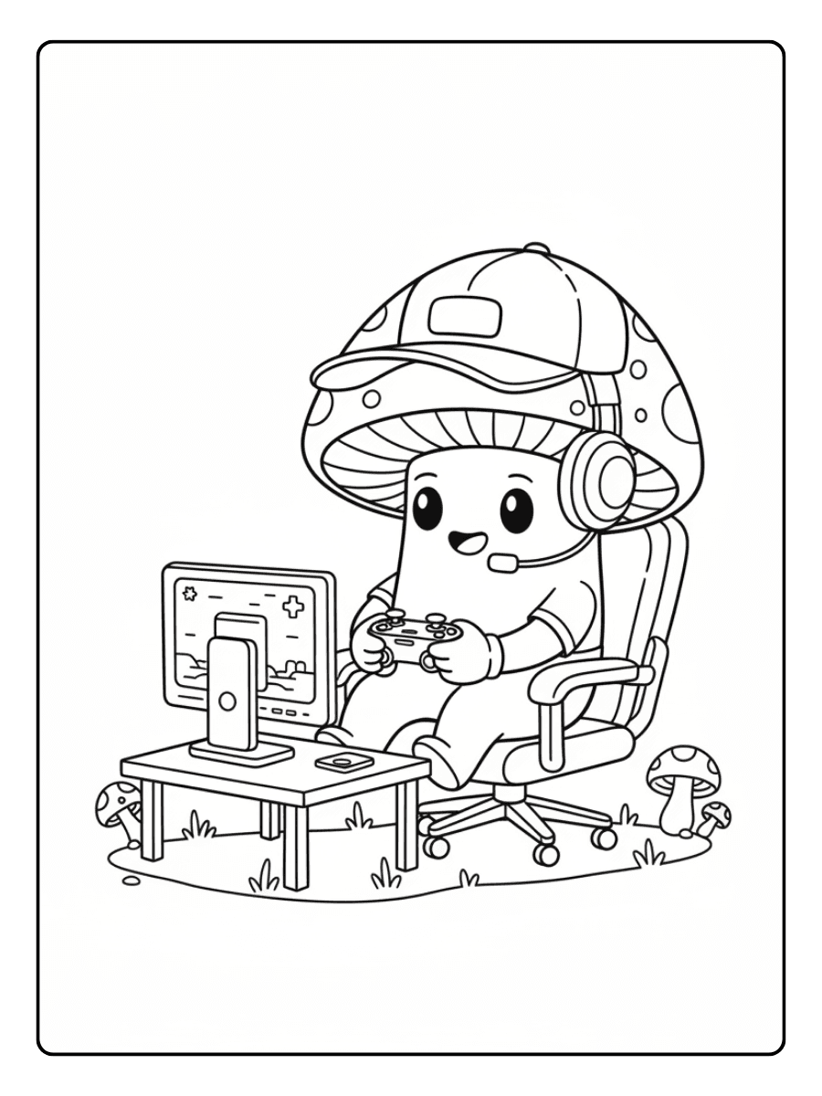 Cute Mushroom Coloring Pages – Mushroom Gamer