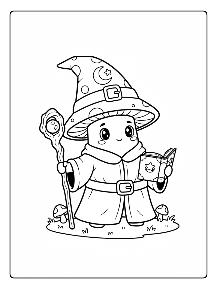 Cute Mushroom Coloring Pages – Mushroom Wizard