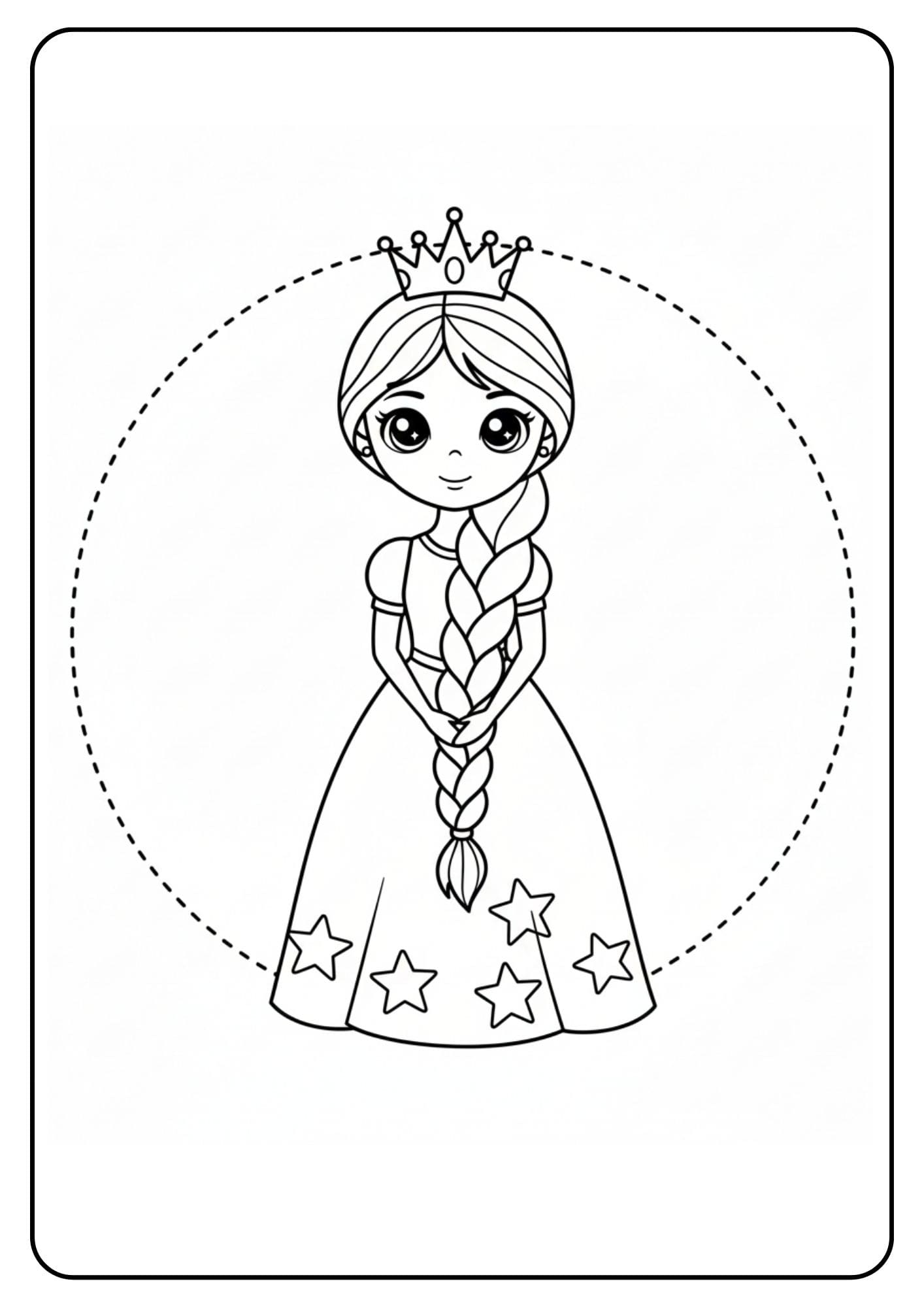 Cute Princess Coloring Page Crown