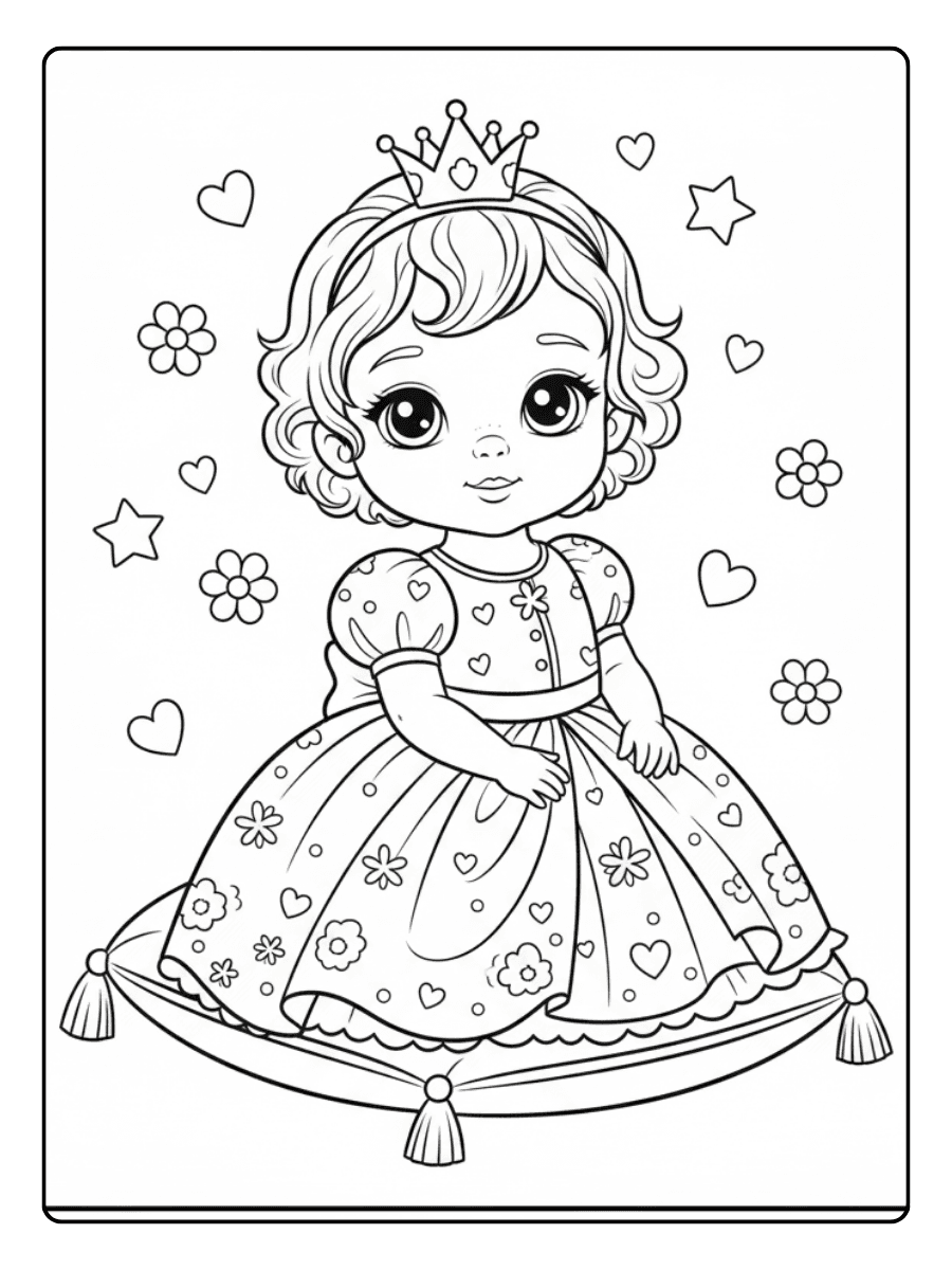Cute Princess Coloring Pages – Baby Princess