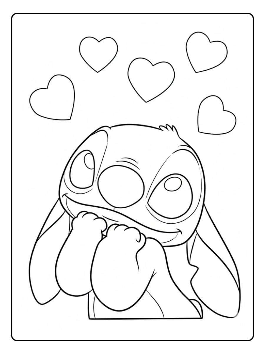 Cute Unicorn Stitch Coloring Pages
