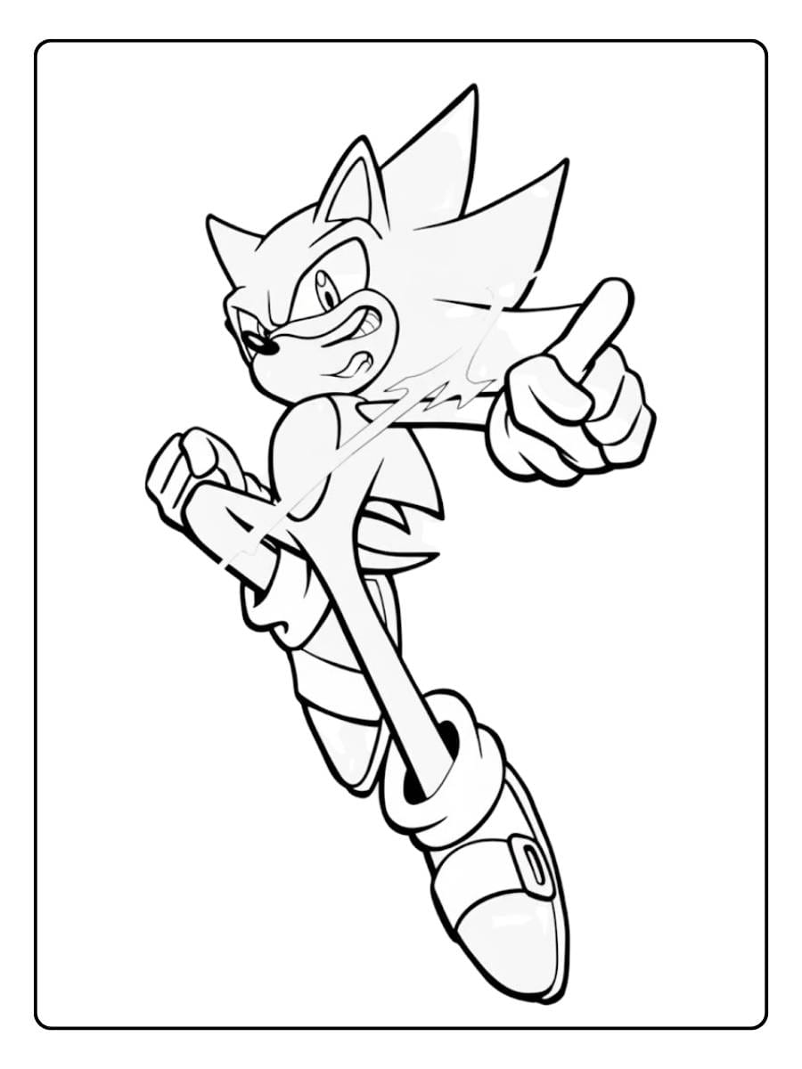 Dynamic Super Sonic Coloring Pages