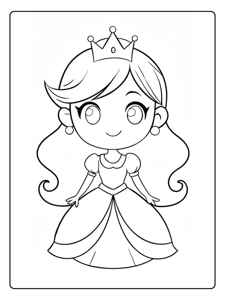 Elegant Princess Outline Free Printable Princess Coloring Pages