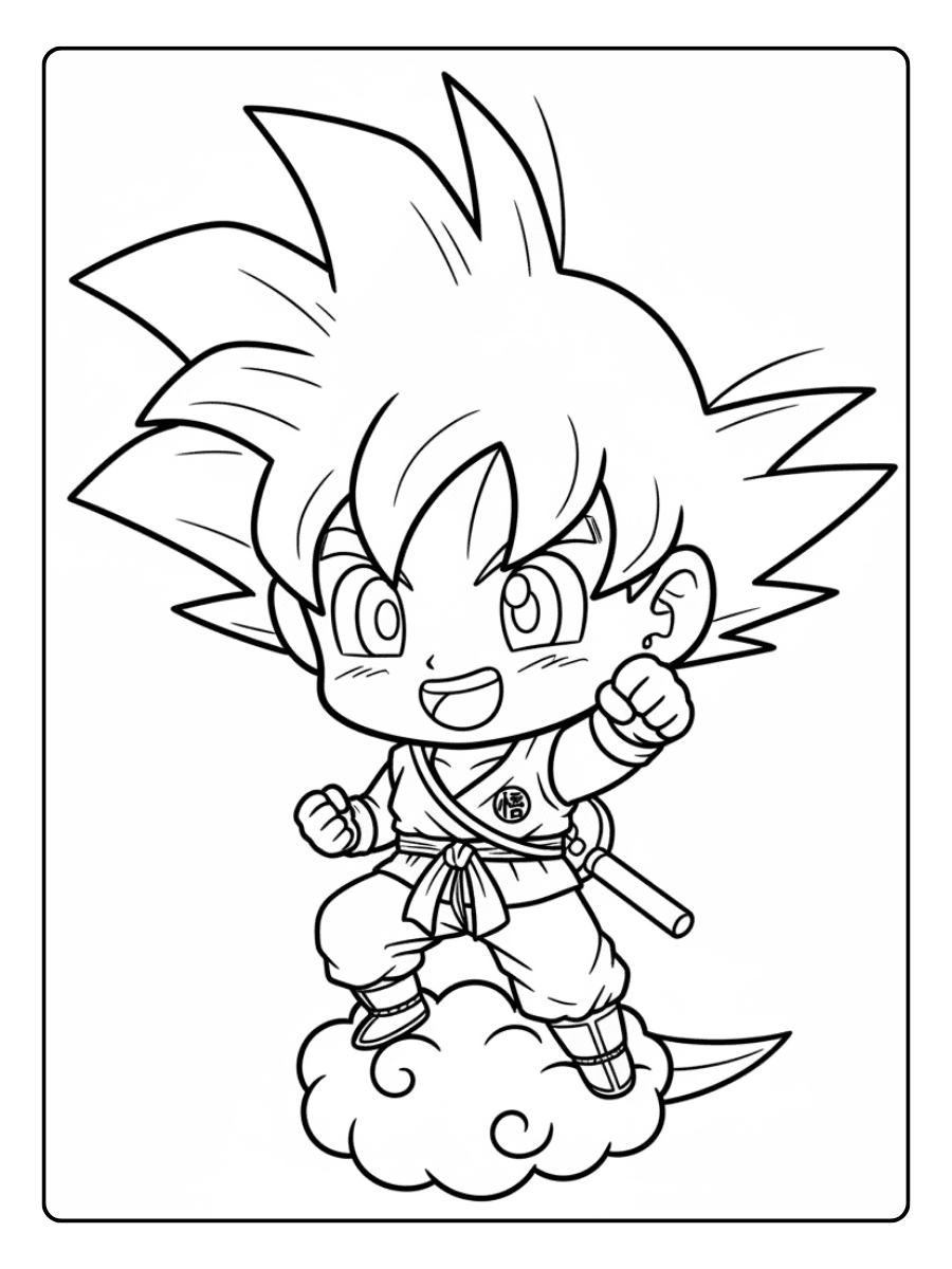 Goku Coloring Pages – Goku Cute Chibi Style