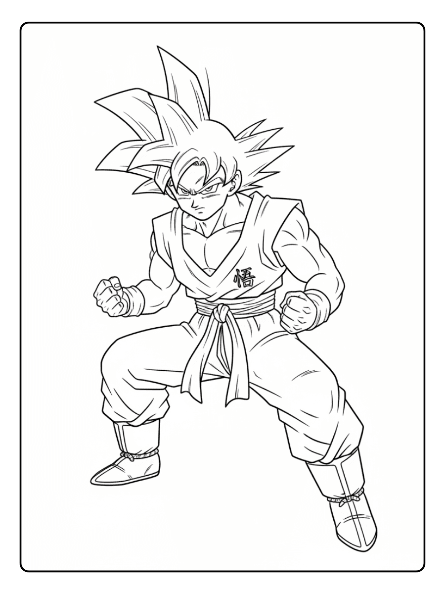 Goku Coloring Pages – Goku Ready to Fight