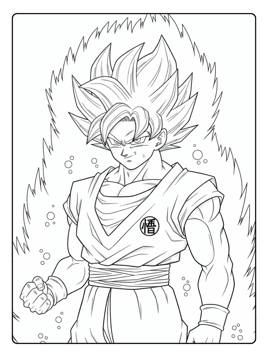 Goku Coloring Pages – Goku Super Saiyan Blue