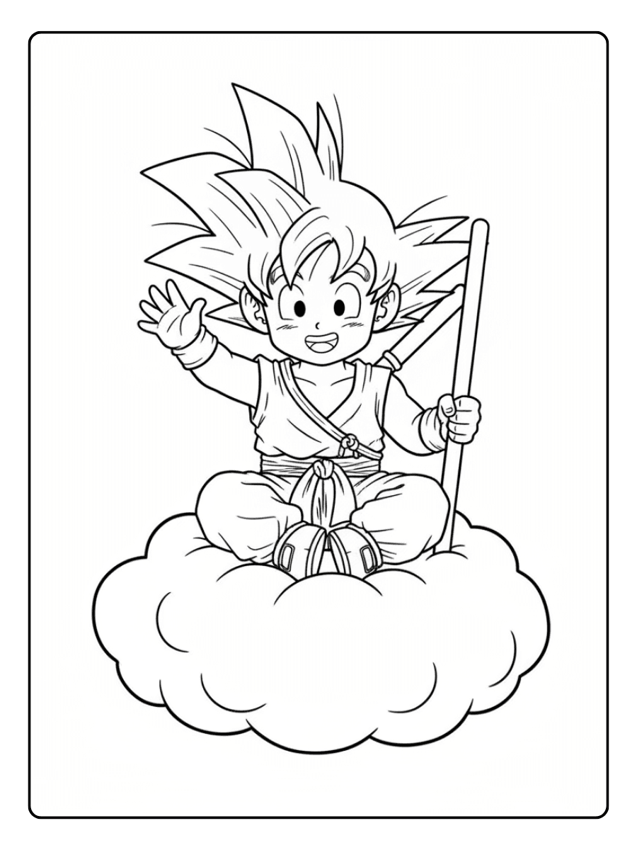 Goku Coloring Pages – Kid Goku Cute
